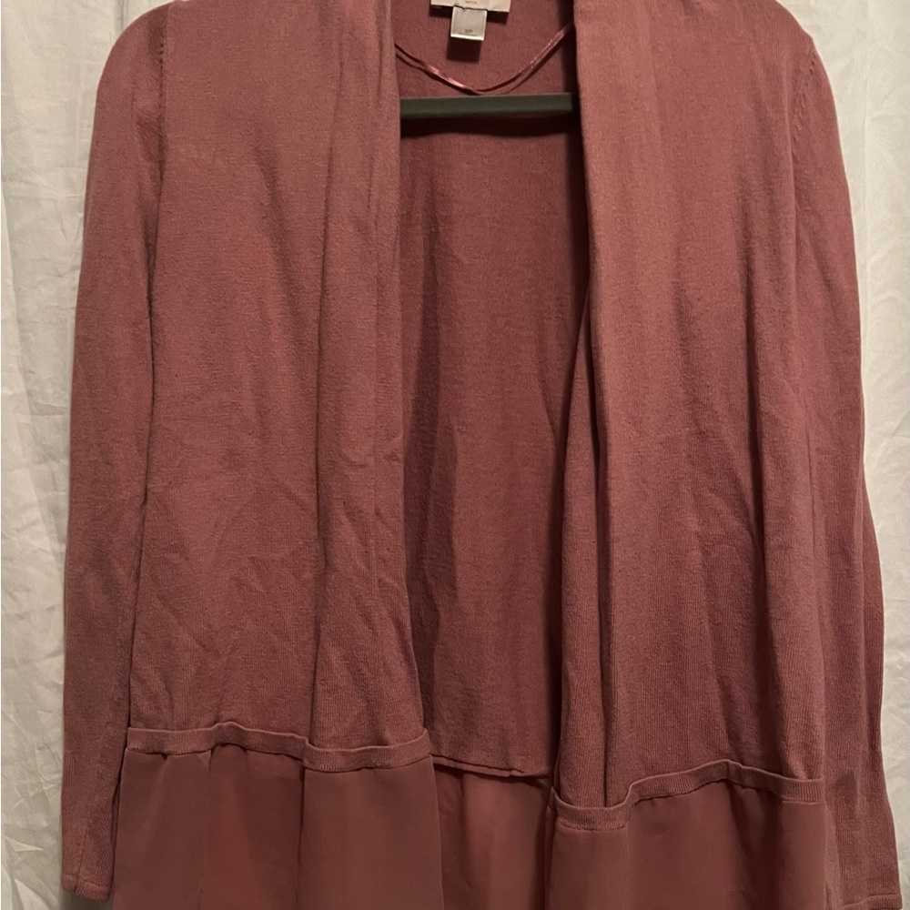Dusty Rose Open Front Cardigan